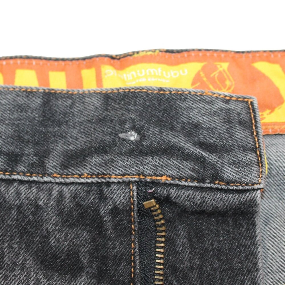 Vintage Platinum Fubu Sz 39X33 Muhammad Ali Black Wash Jeans Y2K Skater Baggy - Picture 15 of 16